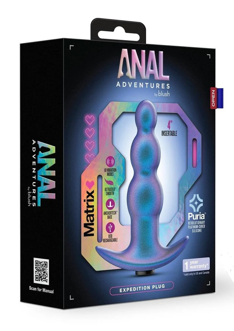 Anal Adventures Matrix Expedition Plug Silicone Rechargeable Anal Plug - Lunar - Image 2