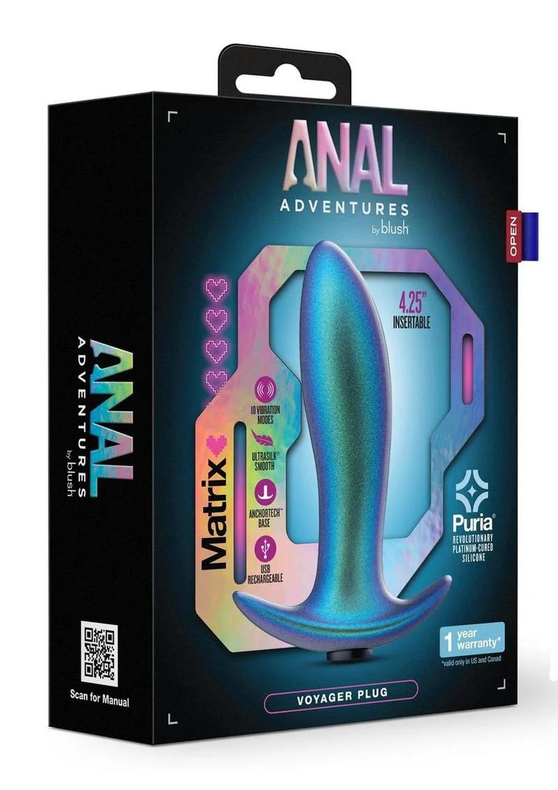 Anal Adventures Matrix Voyager Plug Silicone Rechargeable Anal Plug - Neptune - Image 2