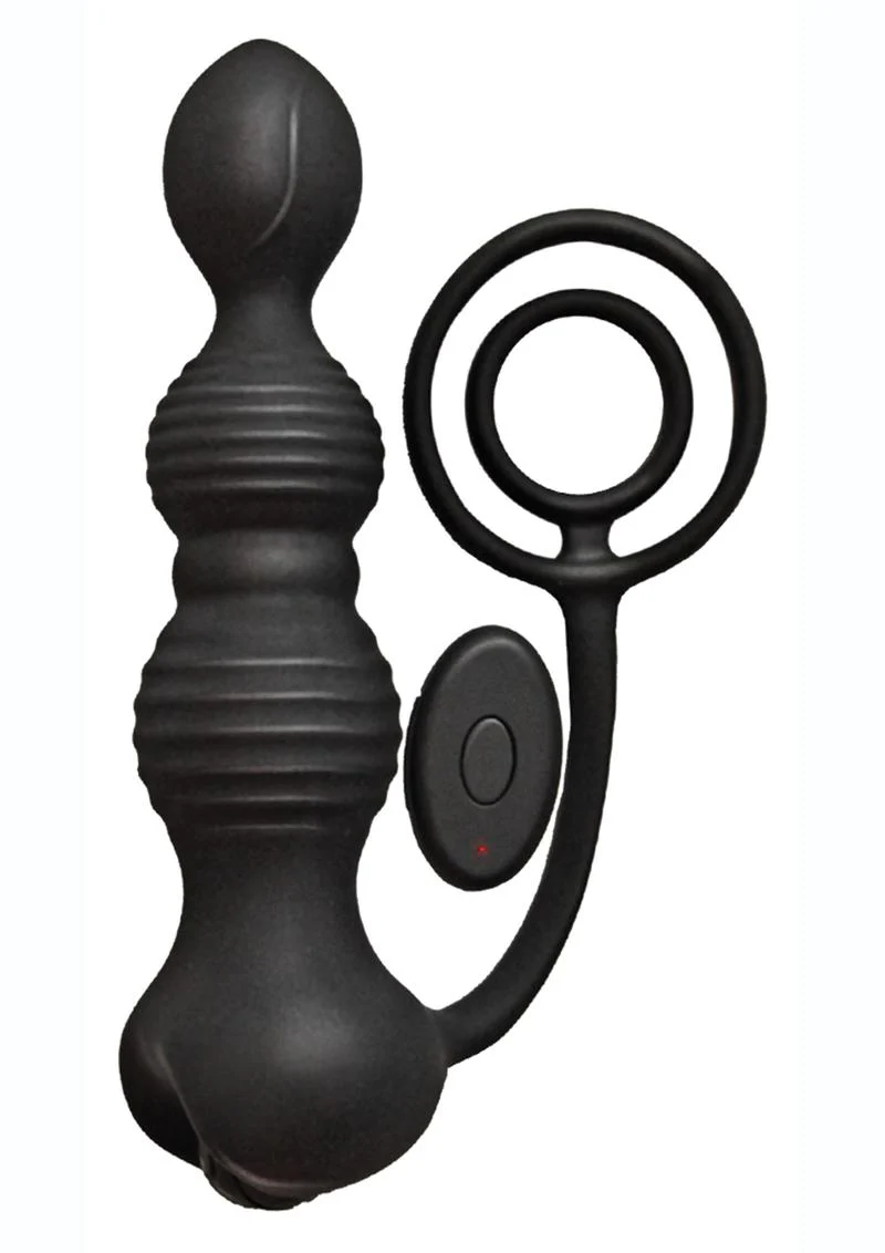 Anal-Ese Silicone Rechargeable Anal Plug and Cock Ring with Remote Control - Image 3