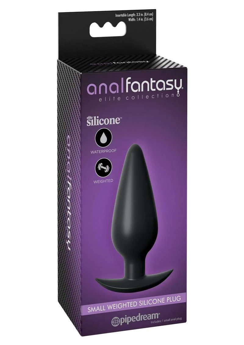 Anal Fantasy Elite Collection Small Weighted Silicone Plug Waterproof