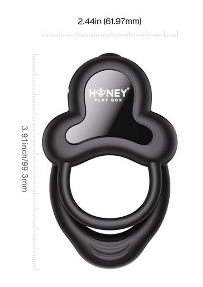 Anello App Control Vibrating Silicone Rechargeable Cock Ring with Clitoral Stimulator - Image 3