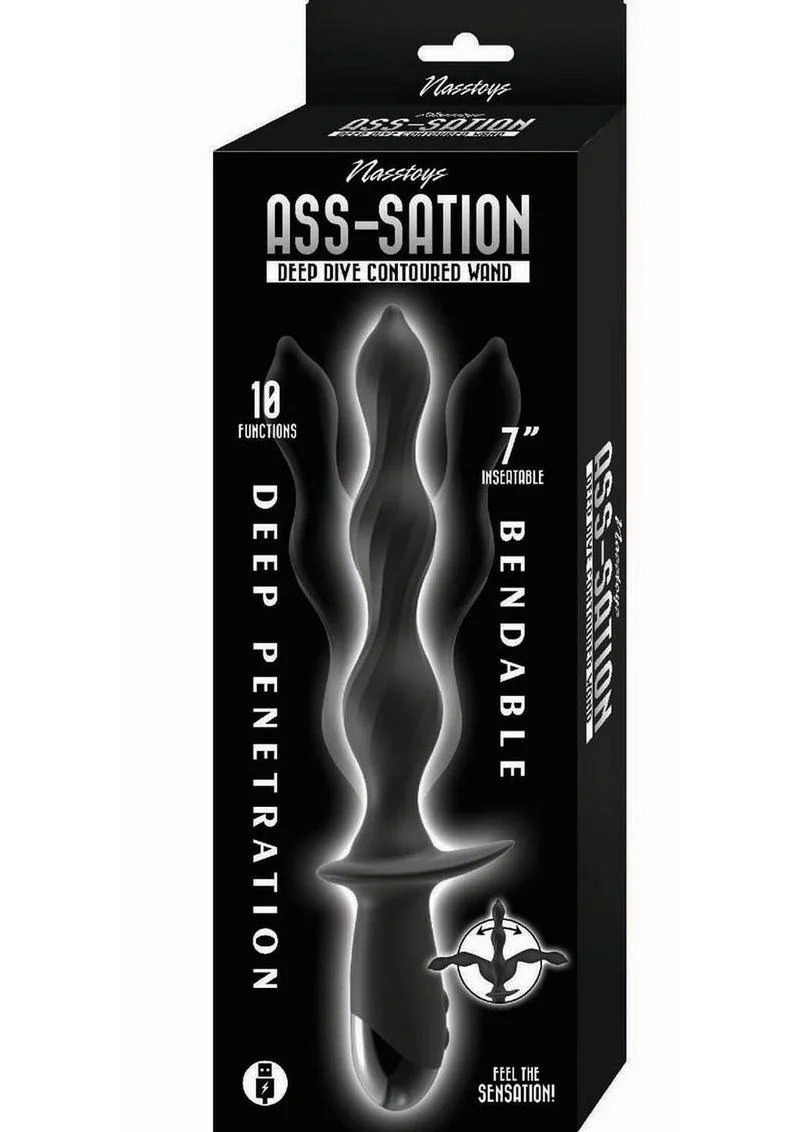 Ass-Sation Deep Dive Contoured Wand Rechargeable Silicone Anal Probe - Image 2