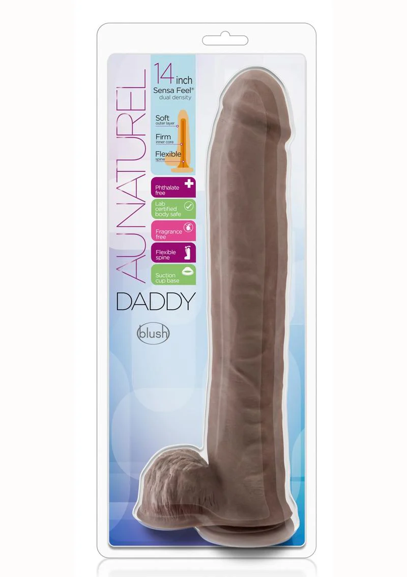 Au Naturel Daddy Sensa Feel Dual Density Dildo with Balls - Image 6