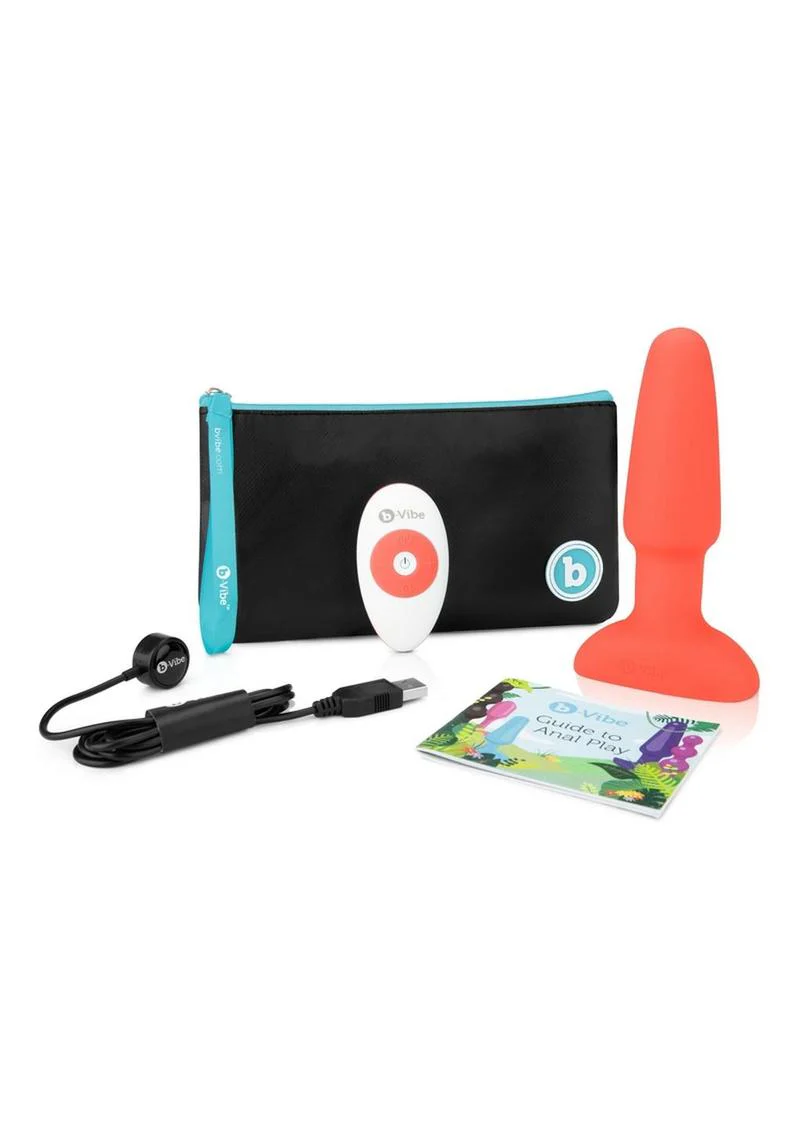 B-Vibe Rimming Plug 2 Rechargeable Silicone Anal Plug with Remote - Image 3