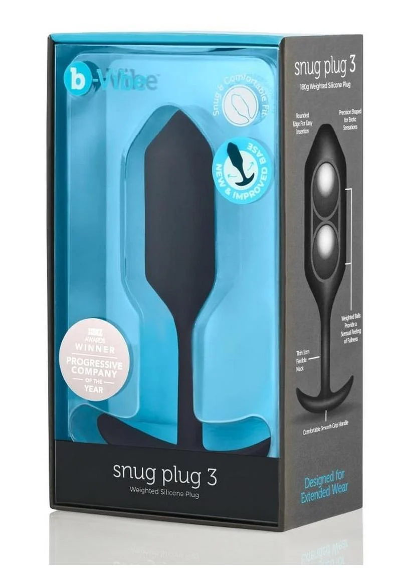 B-Vibe Snug Plug 3 Silicone Weighted Anal Plug - Image 15