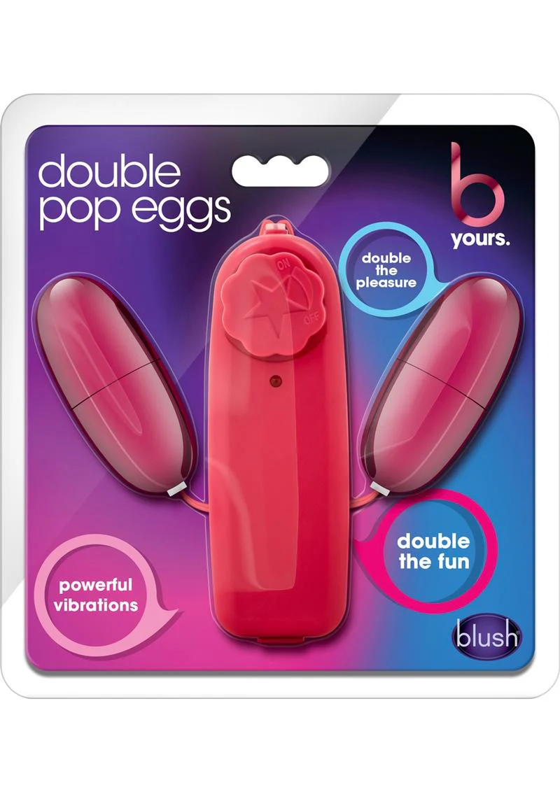 B Yours Double Pop Eggs with Remote Control - Cerise - Image 3