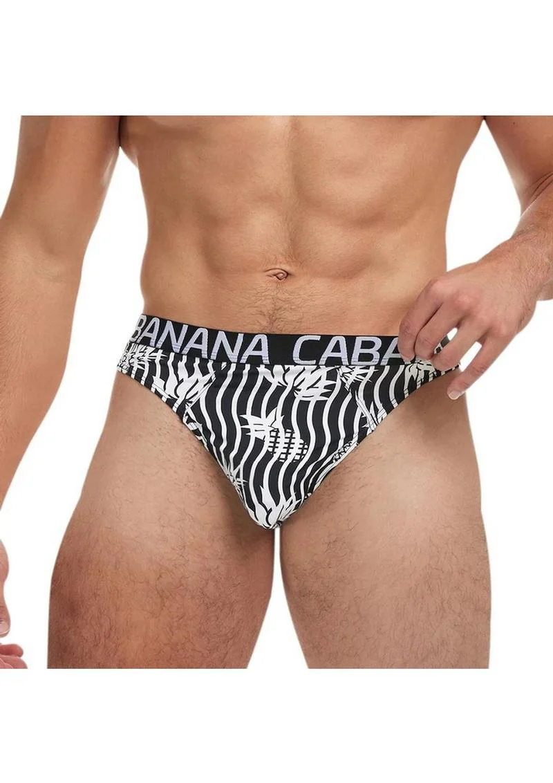 Banana Cabana Thong Md/Lg Blk/Wht