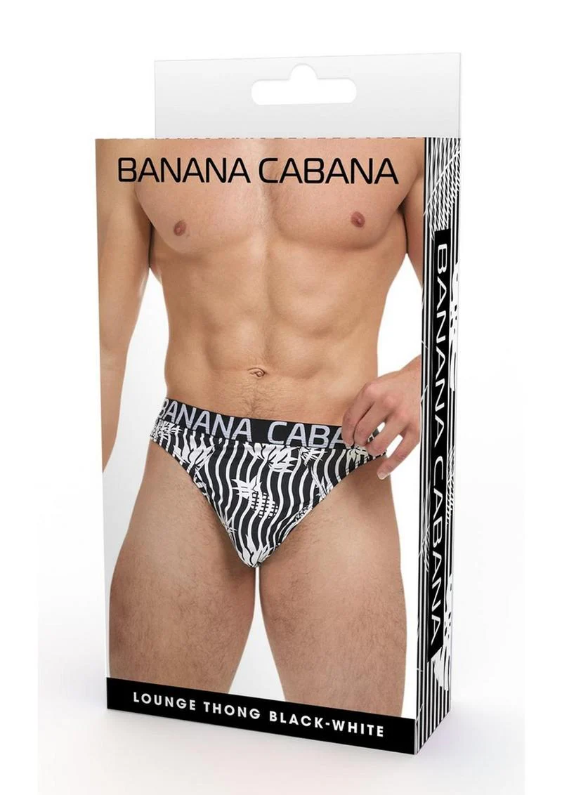 Banana Cabana Thong Md/Lg Blk/Wht - Image 3