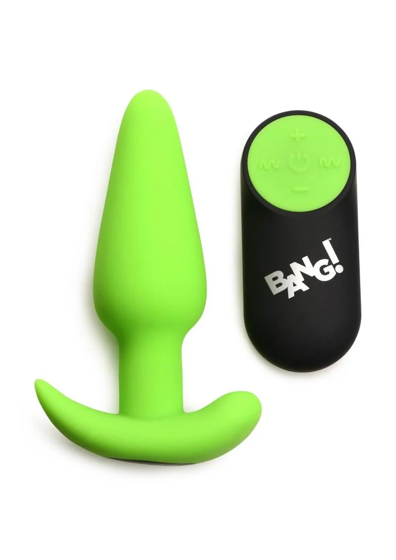 Bang! 21x Glow In The Dark Rechargeable Silicone Butt Plug with Remote - Image 2