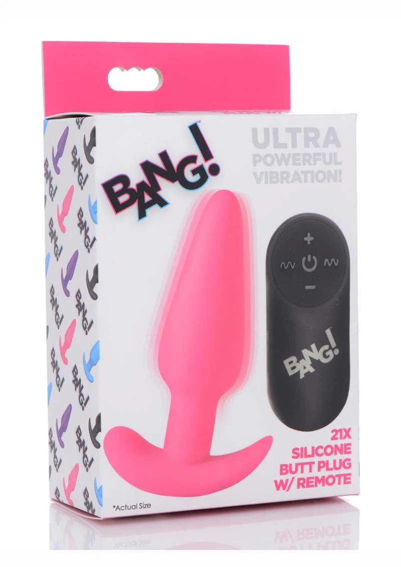 Bang! 21x Vibrating Silicone Rechargeable Butt Plug with Remote Control - Image 9