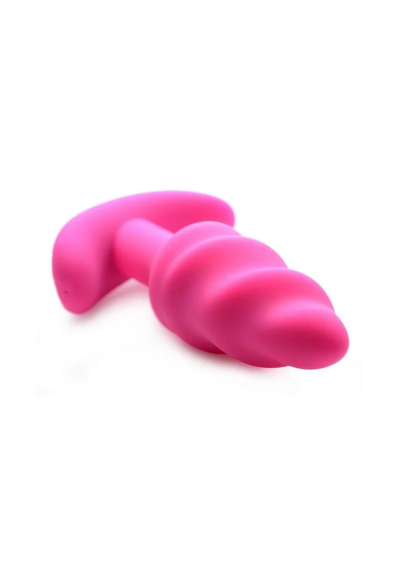 Bang! 21x Vibrating Silicone Rechargeable Swirl Butt Plug with Remote Control - Image 12