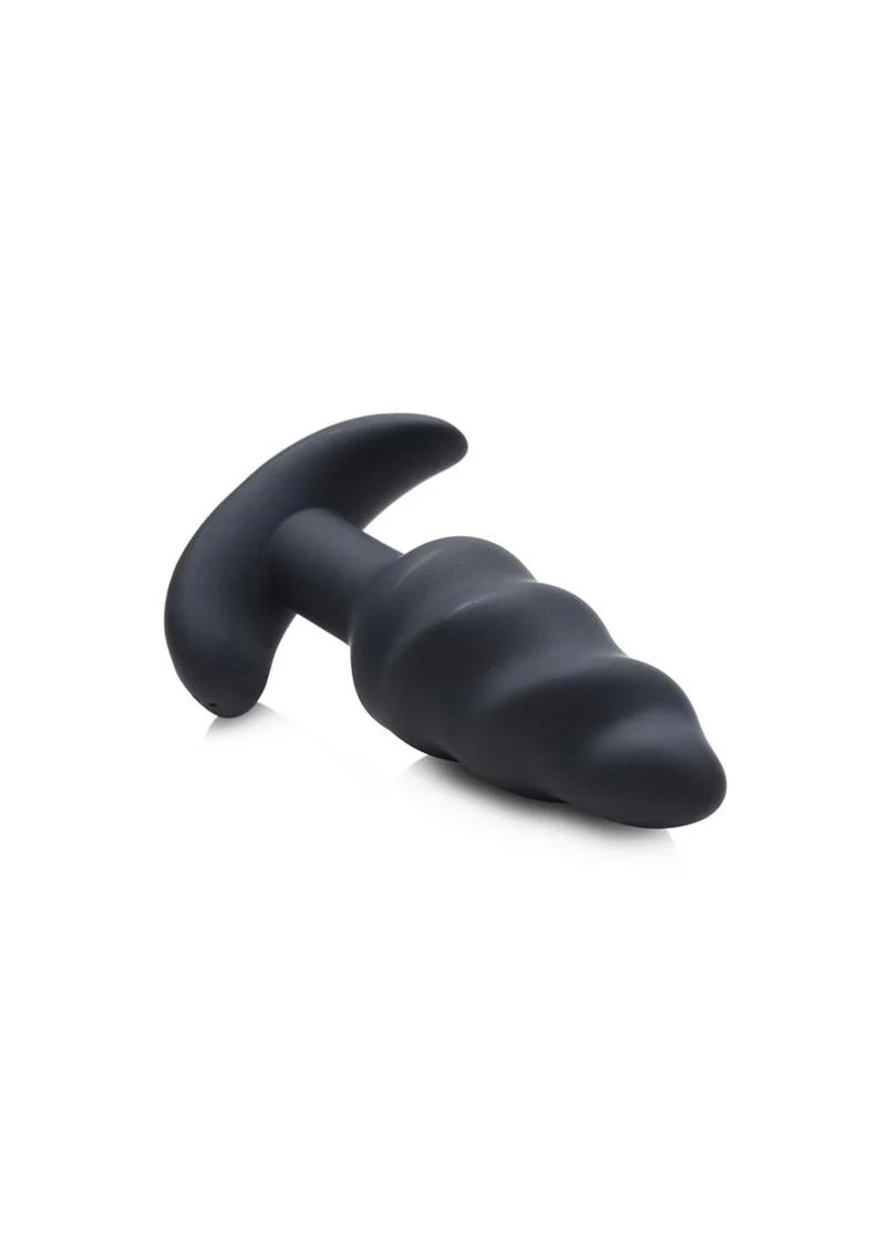 Bang! 21x Vibrating Silicone Rechargeable Swirl Butt Plug with Remote Control - Image 3