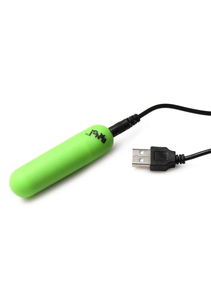Bang! 28x Glow In The Dark Rechargeable Silicone Bullet with Remote - Image 2