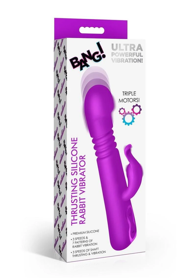Bang! Thrusting Rechargeable Silicone Rabbit Vibrator - Image 2