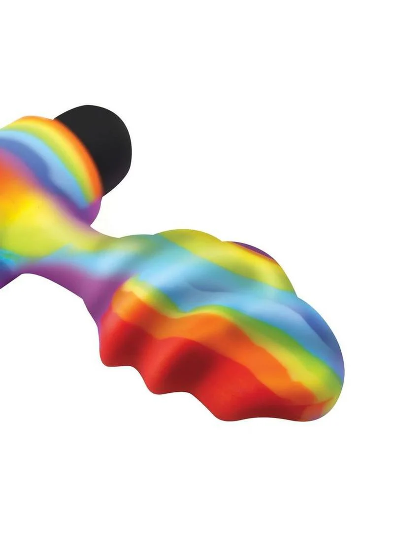 Bang Vibrating Rainbow Butt Plug Silicone Rechargeable - Image 3