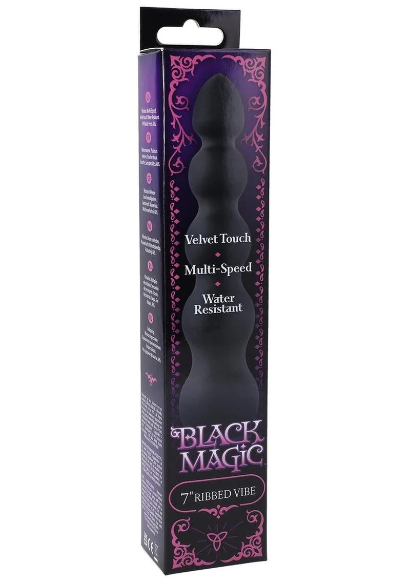 Black Magic Ribbed Waterproof Vibrator