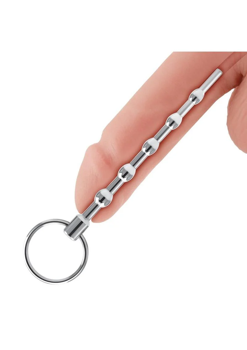 Blue Line Beaded Urethral Sound 4.5in - Stainless - Image 4