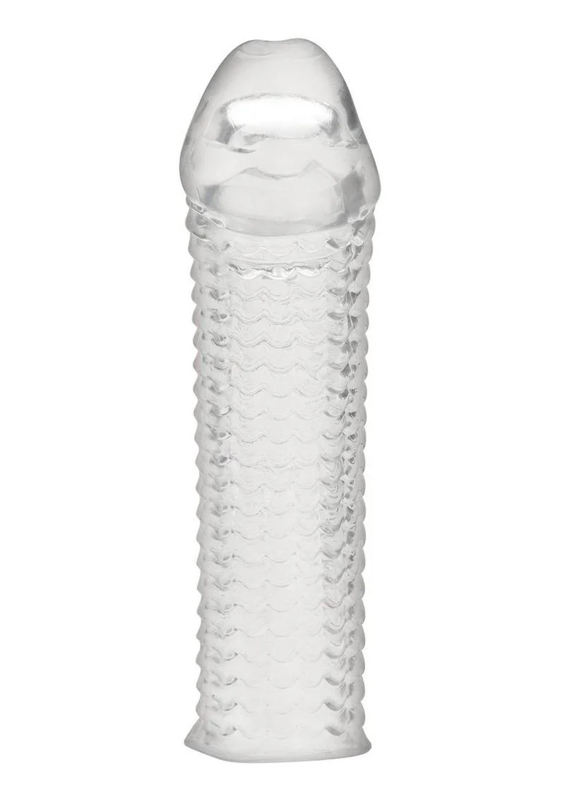 Blue Line Clear Textured Penis Enhancing Sleeve Extension - Image 3