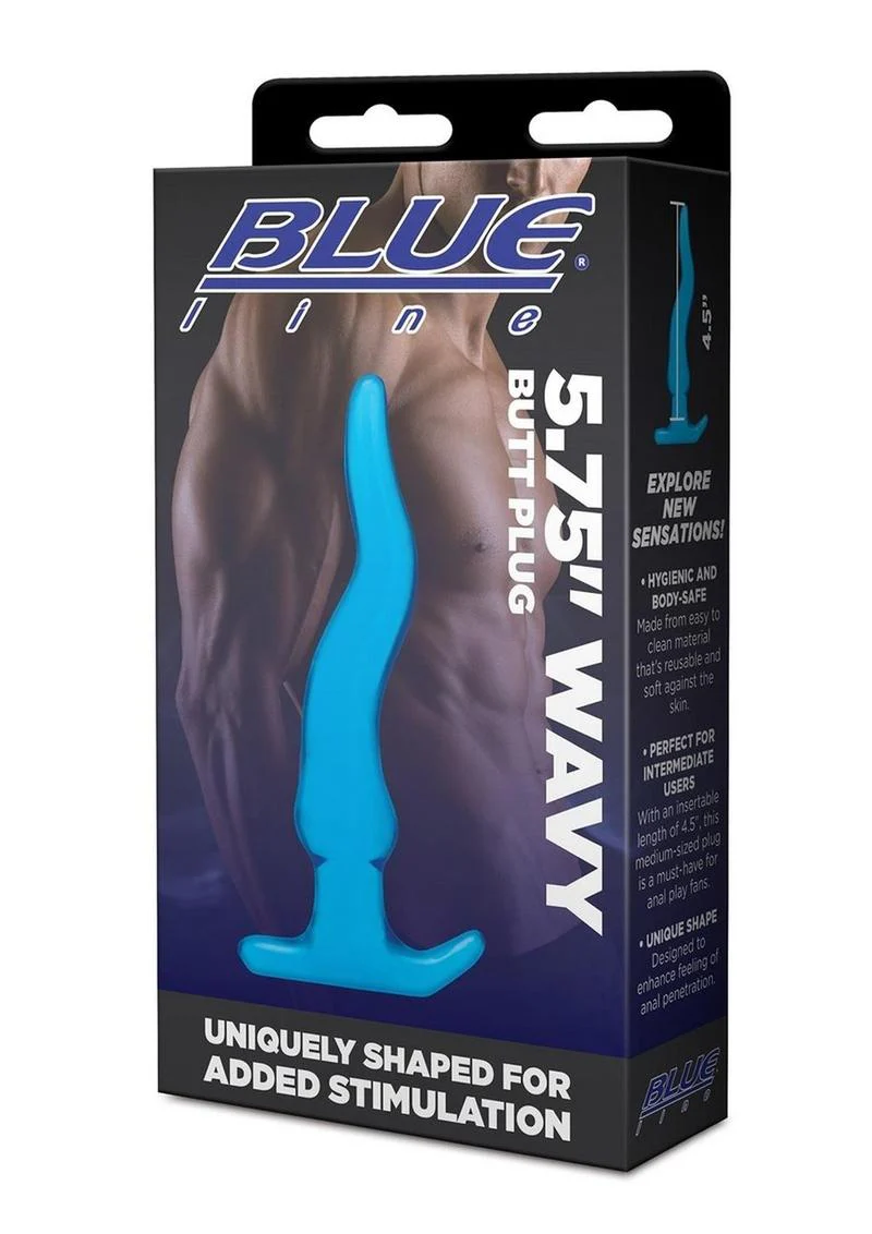 Blue Line Wavy Butt Plug - Image 2