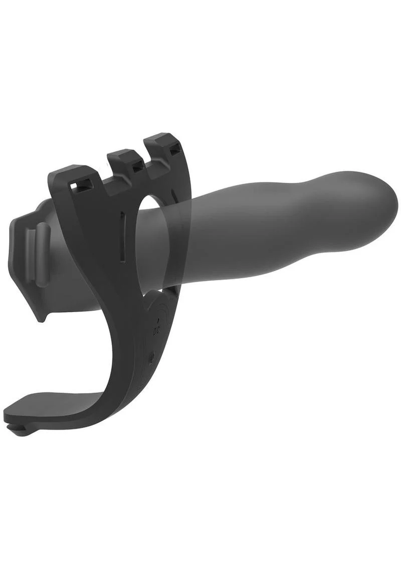 Body Extensions Be Naughty Silicone Strap-On Rechargeable Vibrating Harness with 2 Hollow Dildos and Remote - Image 4