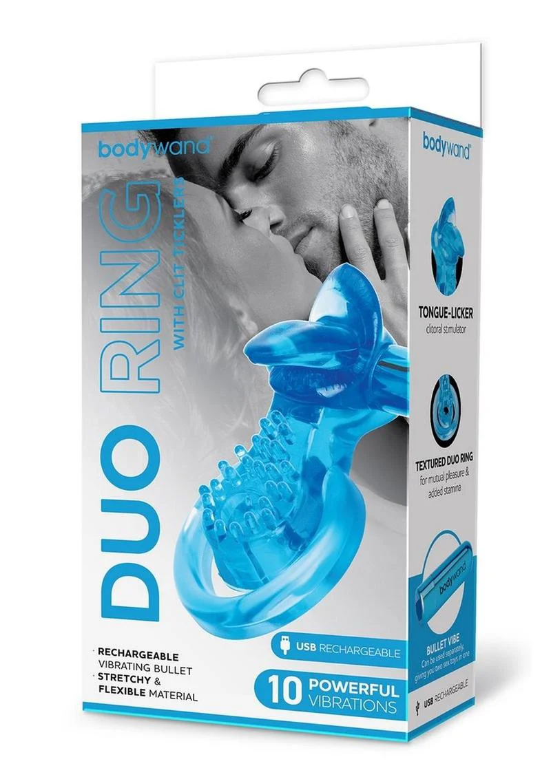 Bodywand Rechargeable Silicone Duo Ring with Clit Tickler - Image 5
