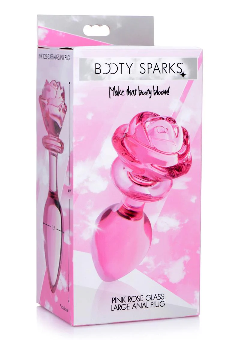 Booty Sparks Pink Rose Glass Anal Plug - Image 10