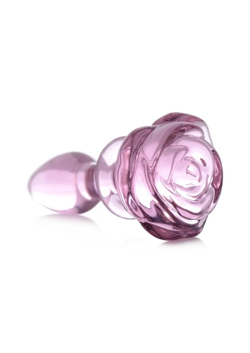 Booty Sparks Pink Rose Glass Anal Plug - Image 5