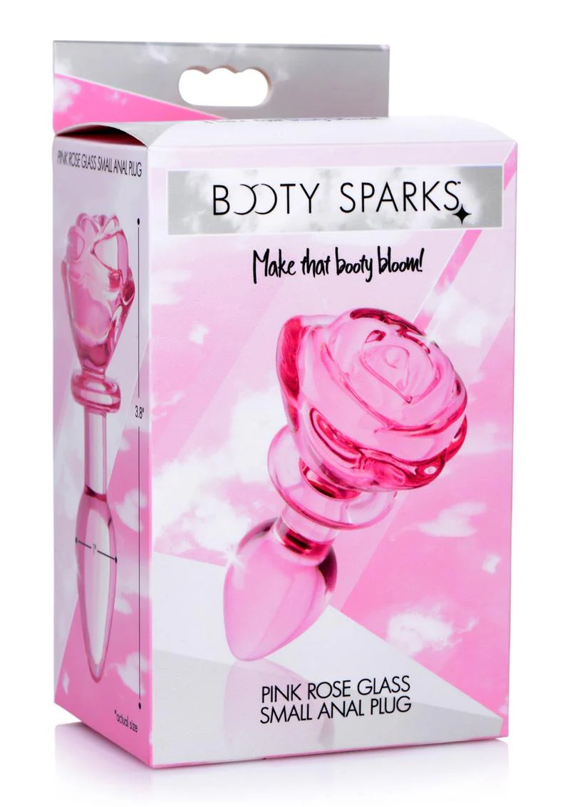 Booty Sparks Pink Rose Glass Anal Plug - Image 8