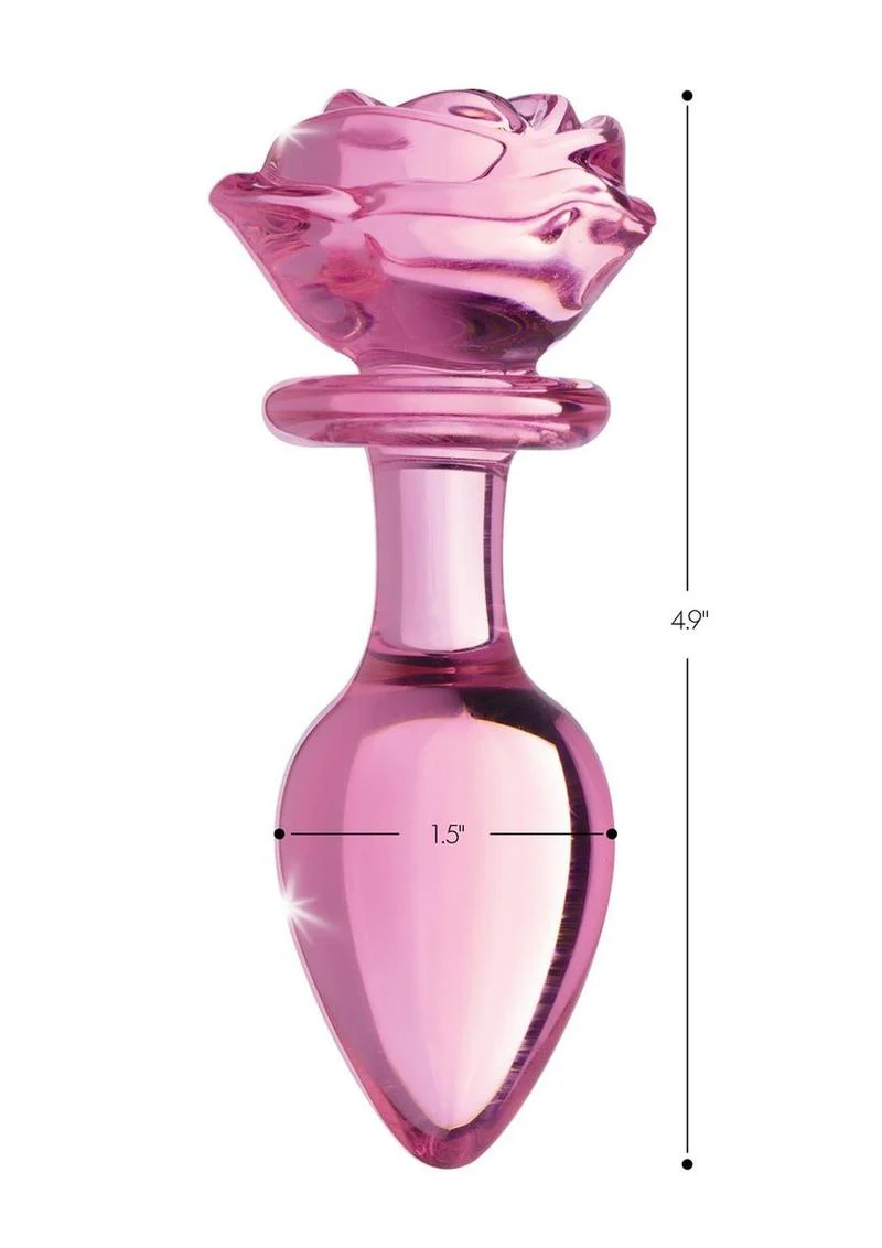 Booty Sparks Pink Rose Glass Anal Plug - Image 9