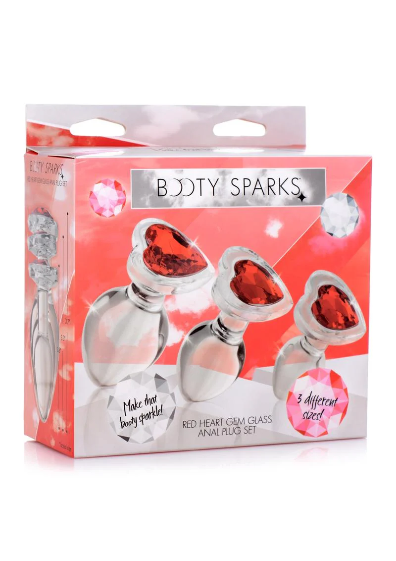 Booty Sparks Red Heart Gem Glass Plug - Image 2