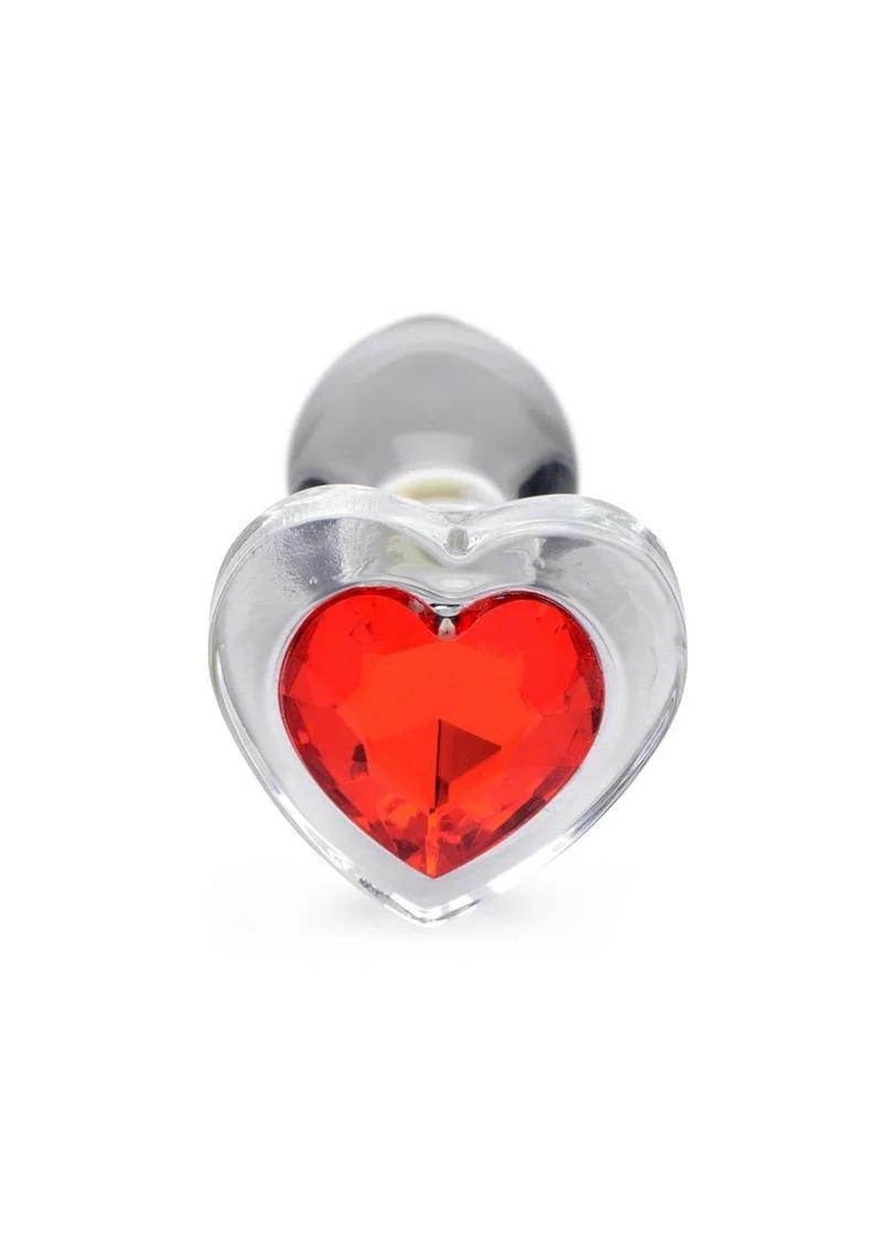 Booty Sparks Red Heart Glass Anal Plug - Image 2