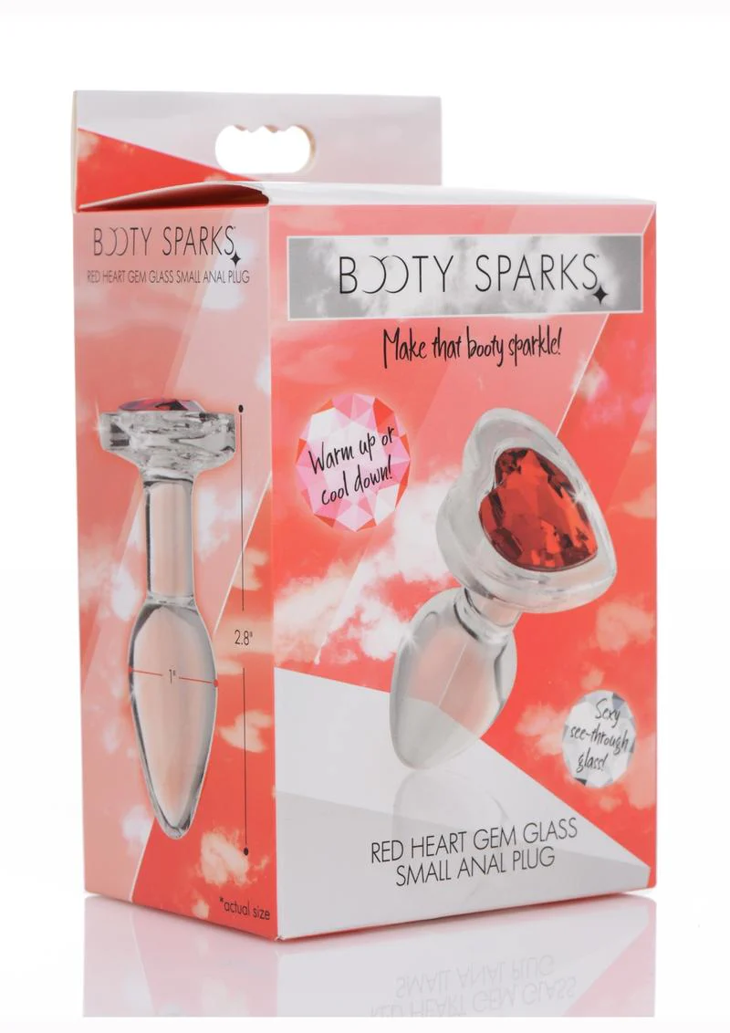 Booty Sparks Red Heart Glass Anal Plug - Image 3