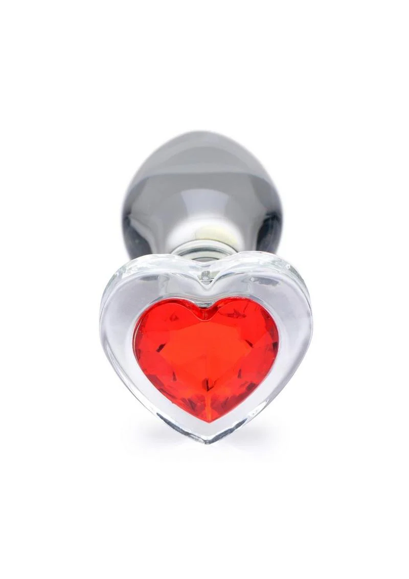Booty Sparks Red Heart Glass Anal Plug - Image 5