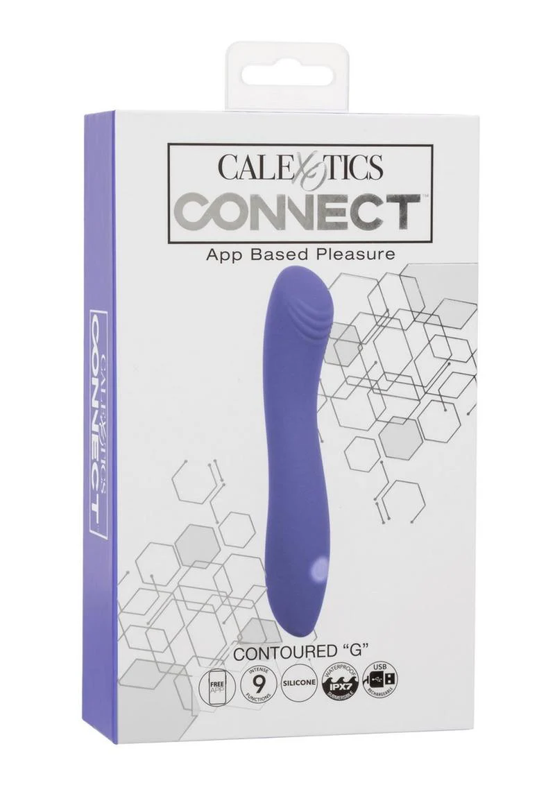 Calexotics Connect Contoured G Rechargeable Silicone App Compatible G-Spot Vibrator with Remote - Image 4