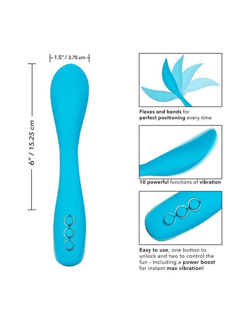 California Dreaming Palm Springs Pleaser Rechargeable Silicone Contoured Vibrator - Image 2