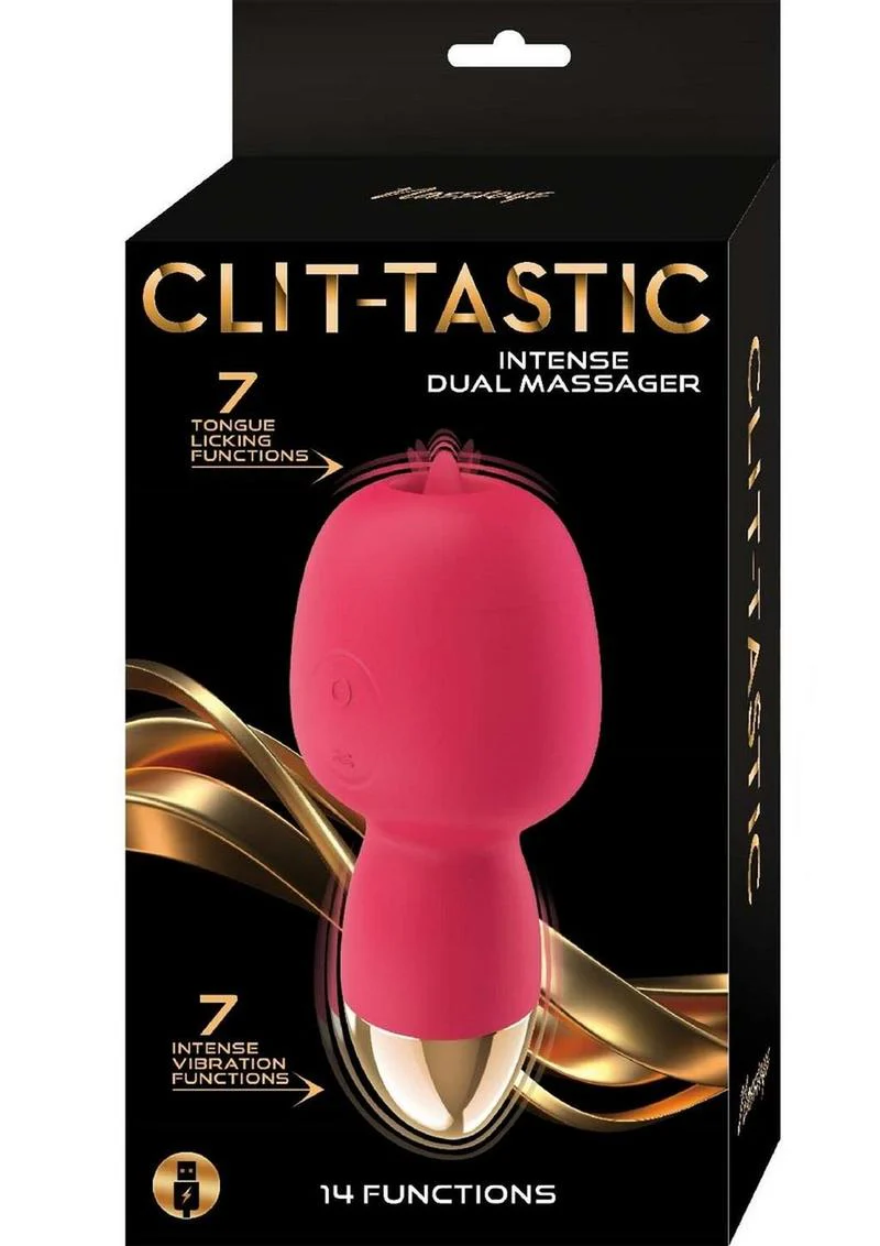 Clit-Tastic Intense Dual Massager Rechargeable Silicone Vibrator with Clitoral Stimulator - Image 6