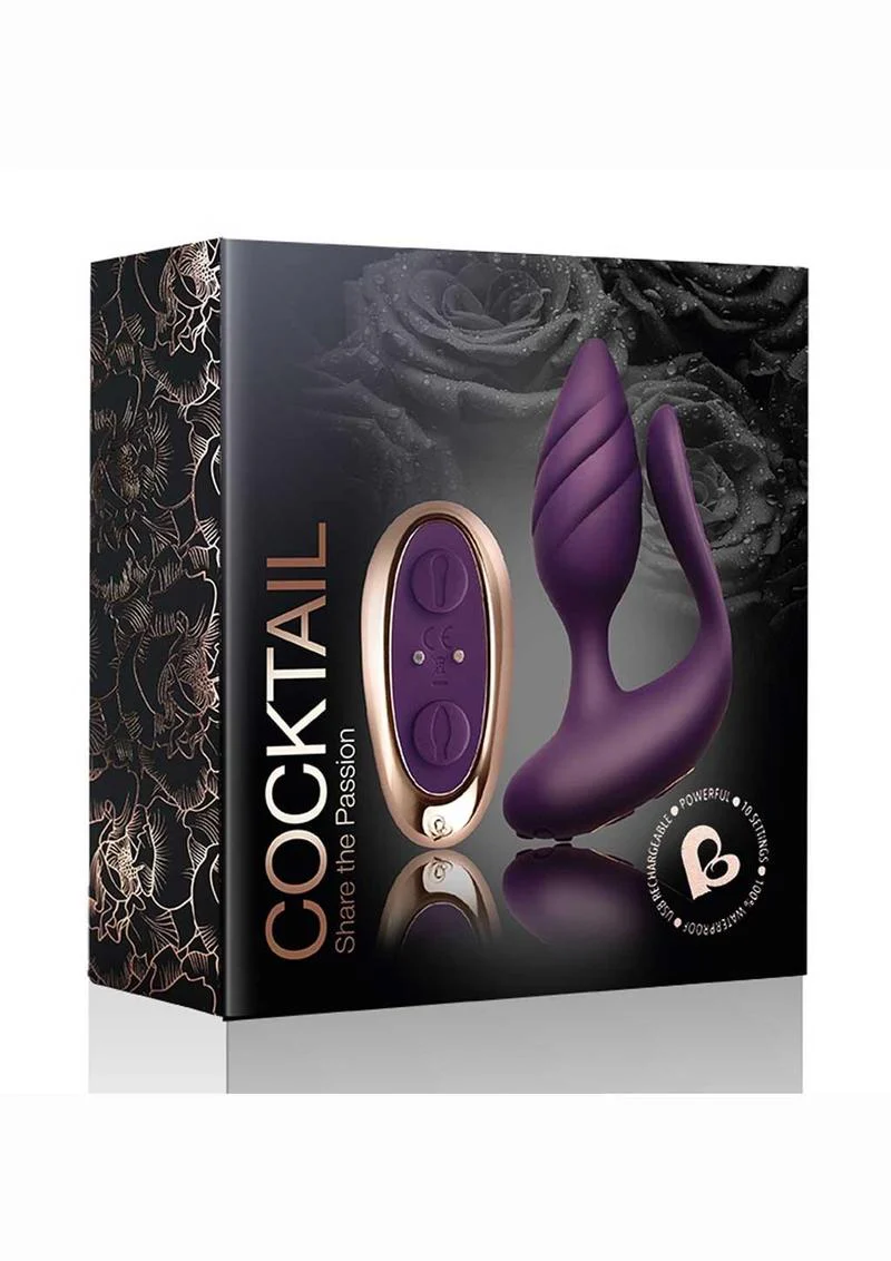 Cocktail Rechargeable Silicone Couples Vibrator with Remote Control - Image 4
