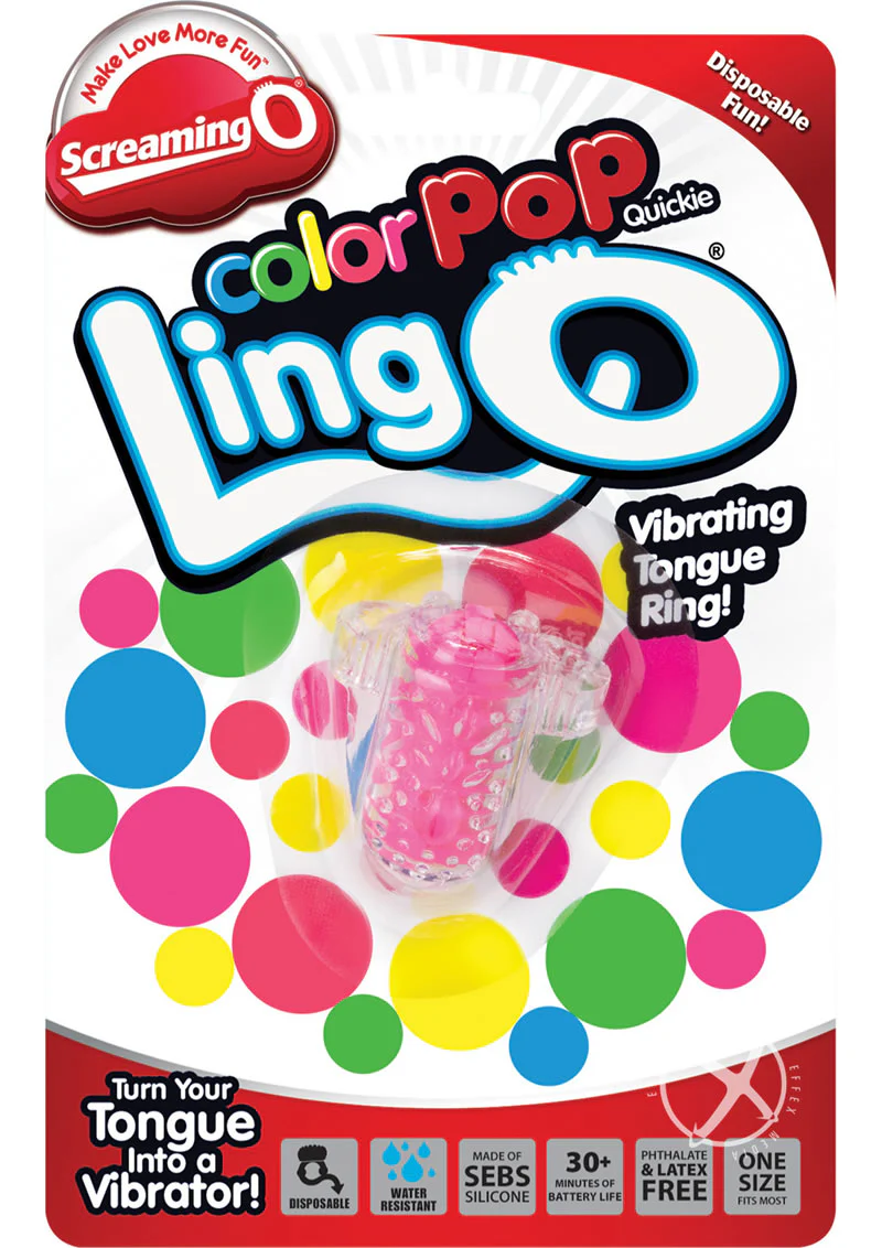 Color Pop Quickie Lingo Silicone Vibrating Tongue Ring Waterproof - Image 8