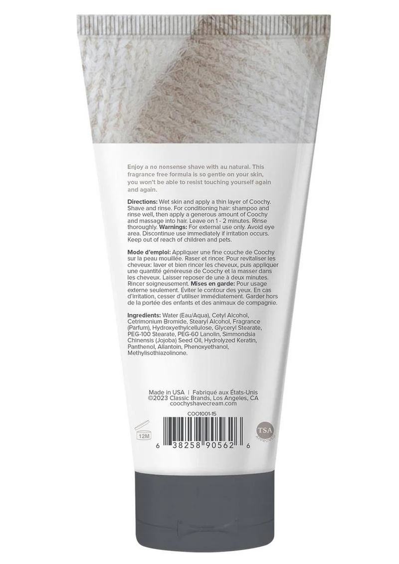 Coochy Shave Cream Au Natural .5oz Sampler Tube - Image 2