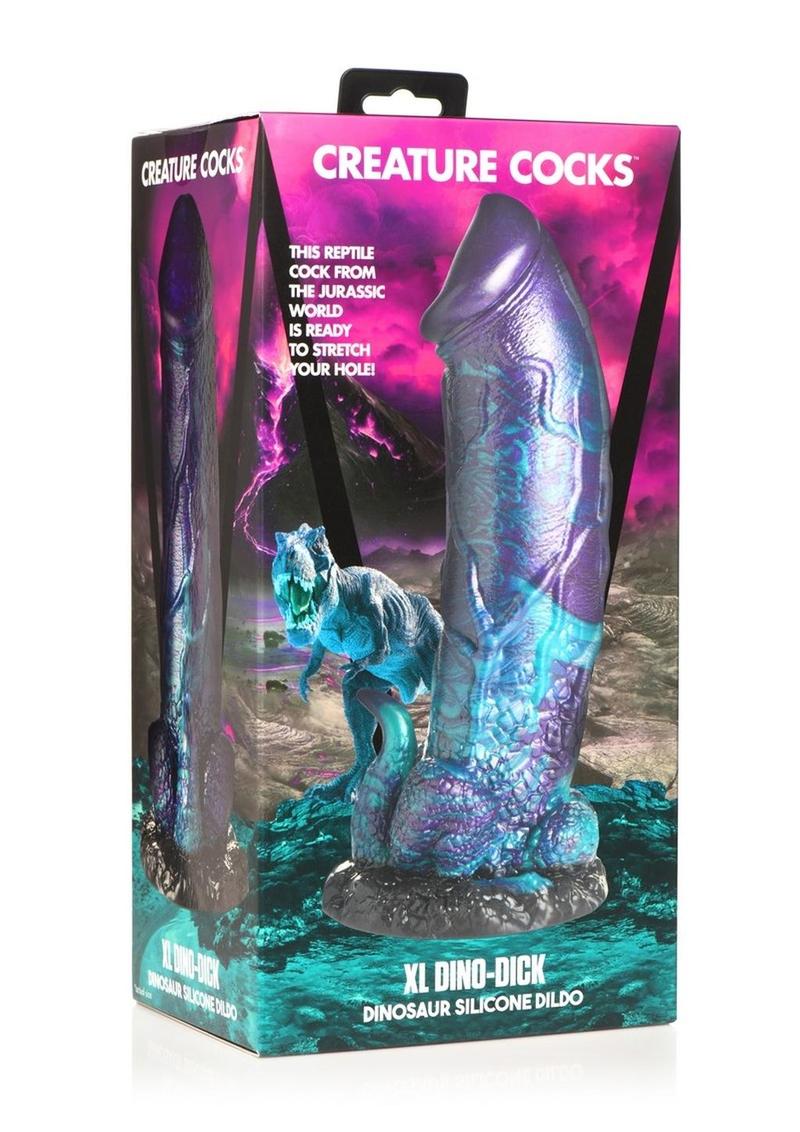 Creature Cocks Dino Dick Dinosaur Silicone Dildo - Extra Large - Purle - Image 4
