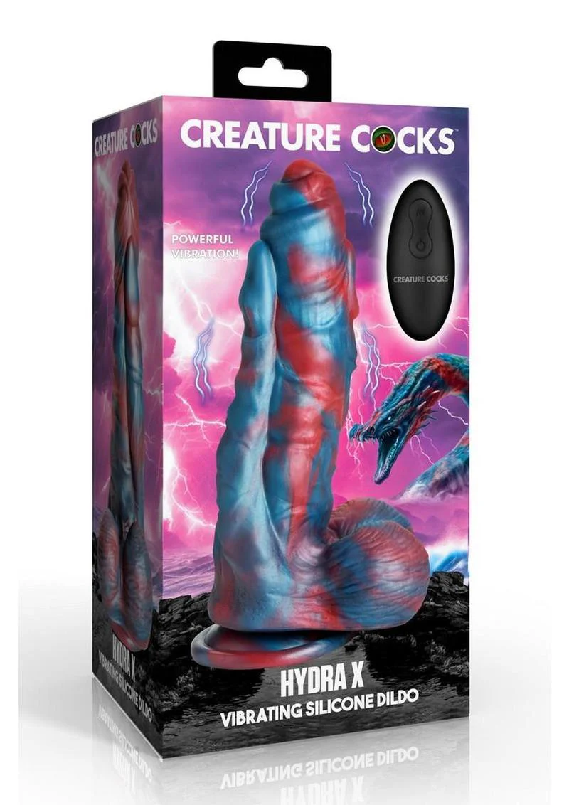 Creature Cocks Hydra X Vibrating Rechargeable Silicone Dildo with Remote - Image 2