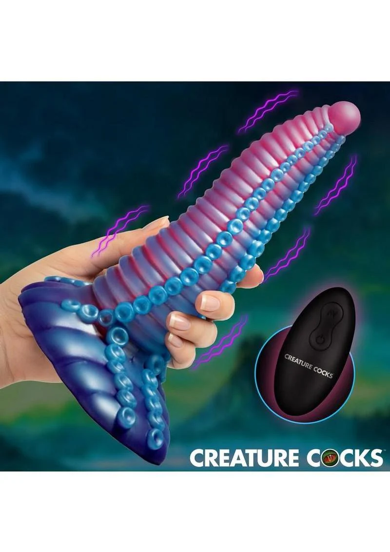 Creature Cocks Mega-Tenta Vibrating Rechargeable Silicone Dildo with Remote Control - Image 3