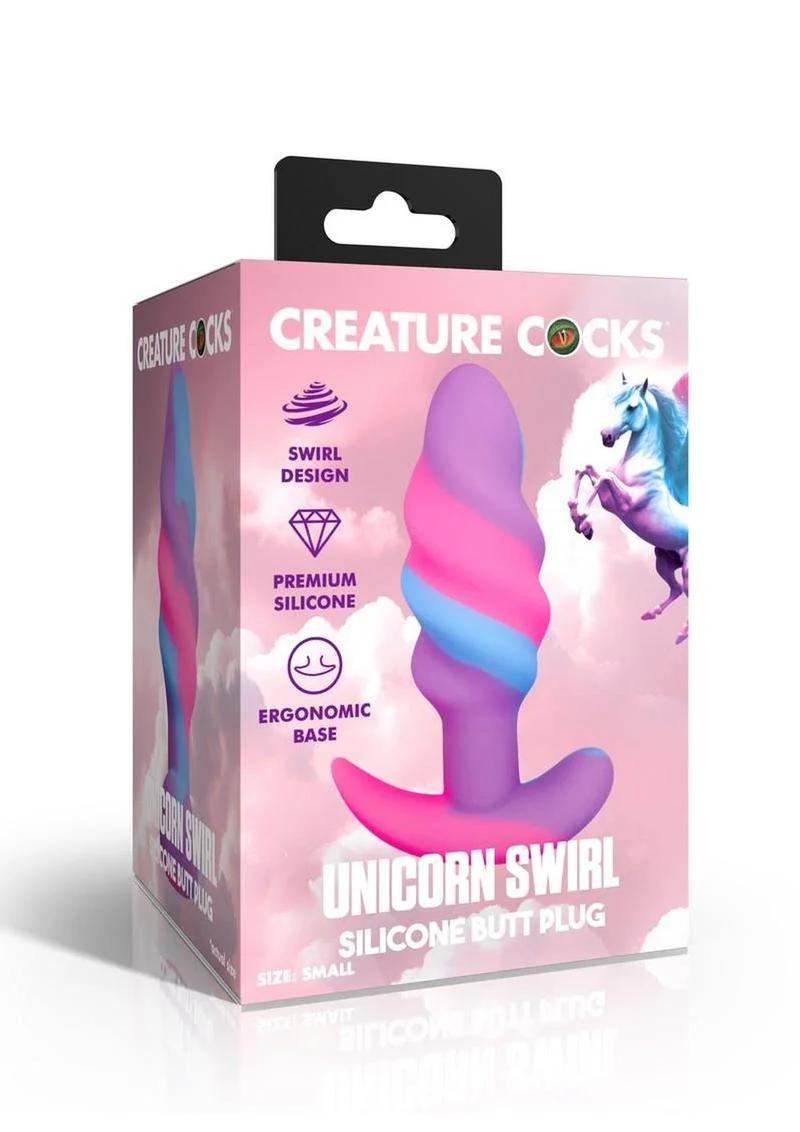 Creature Cocks Unicorn Swirl Silicone Butt Plug - Image 2