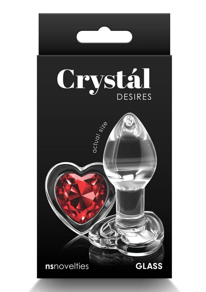 Crystal Desires Red Heart Glass Anal Plugs - Image 2