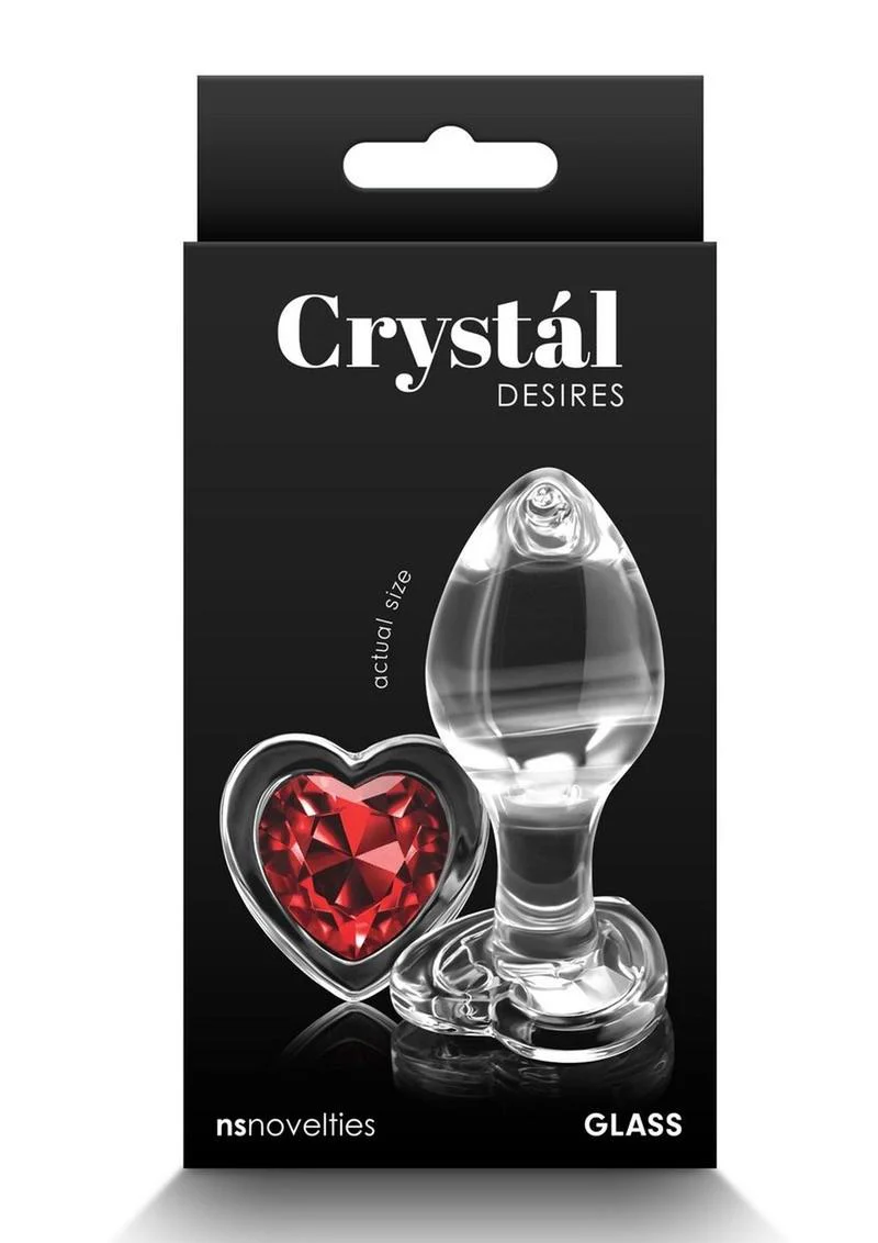Crystal Desires Red Heart Glass Anal Plugs - Image 7