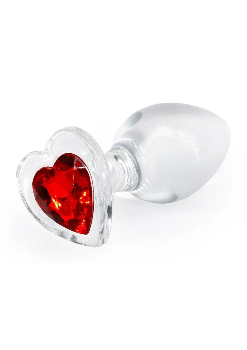 Crystal Desires Red Heart Glass Anal Plugs - Image 8