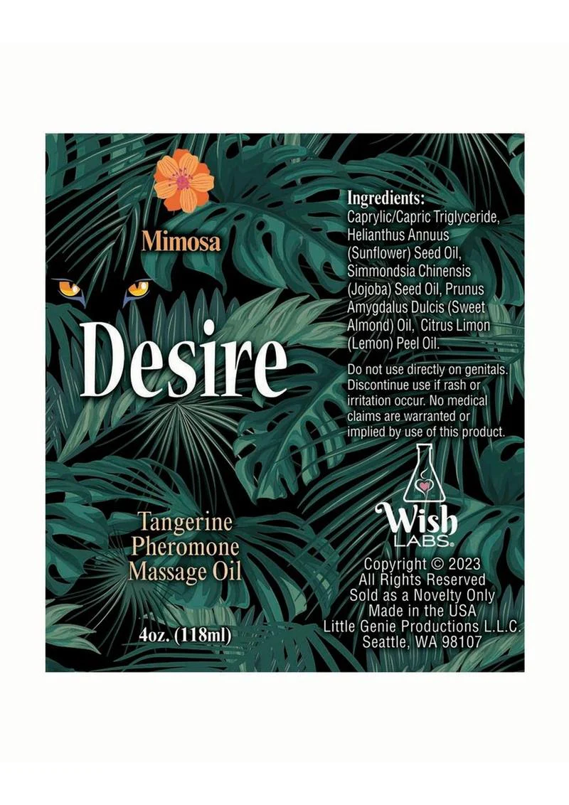 Desire Pheromone Massage Oil 4oz - Tangerine - Image 2
