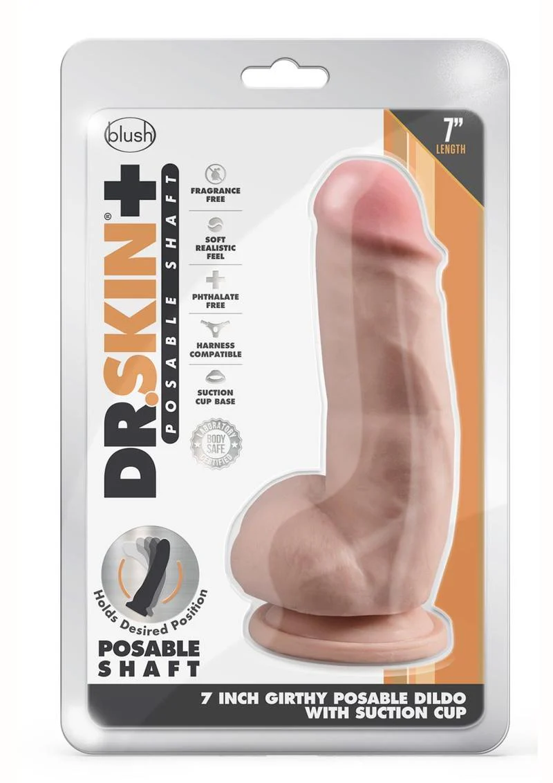 Dr. Skin Plus Girthy Posable Dildo with Balls and Suction Cup - Image 10