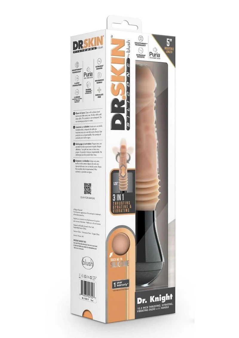 Dr. Skin Silicone Dr. Knight Rechargeable Thrusting Gyrating Vibrating Dildo