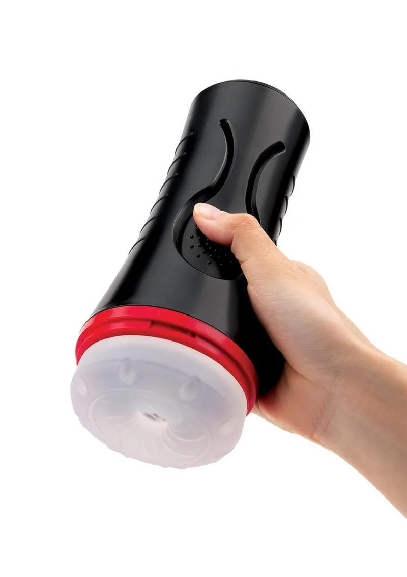 Envy Toys Squeezable Clear Clutch Vibrating Discreet Textured Stroker - Image 3
